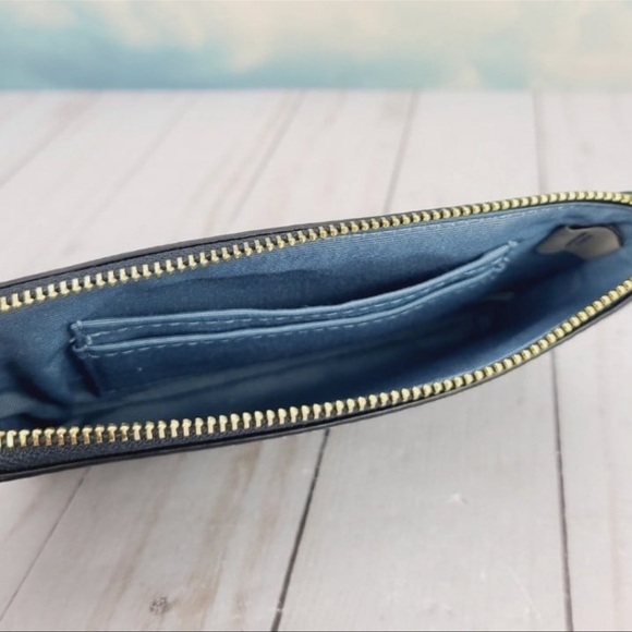 NWT Coach Corner Zip Wristlet Navy Blue Monogram - Picture 8 of 10